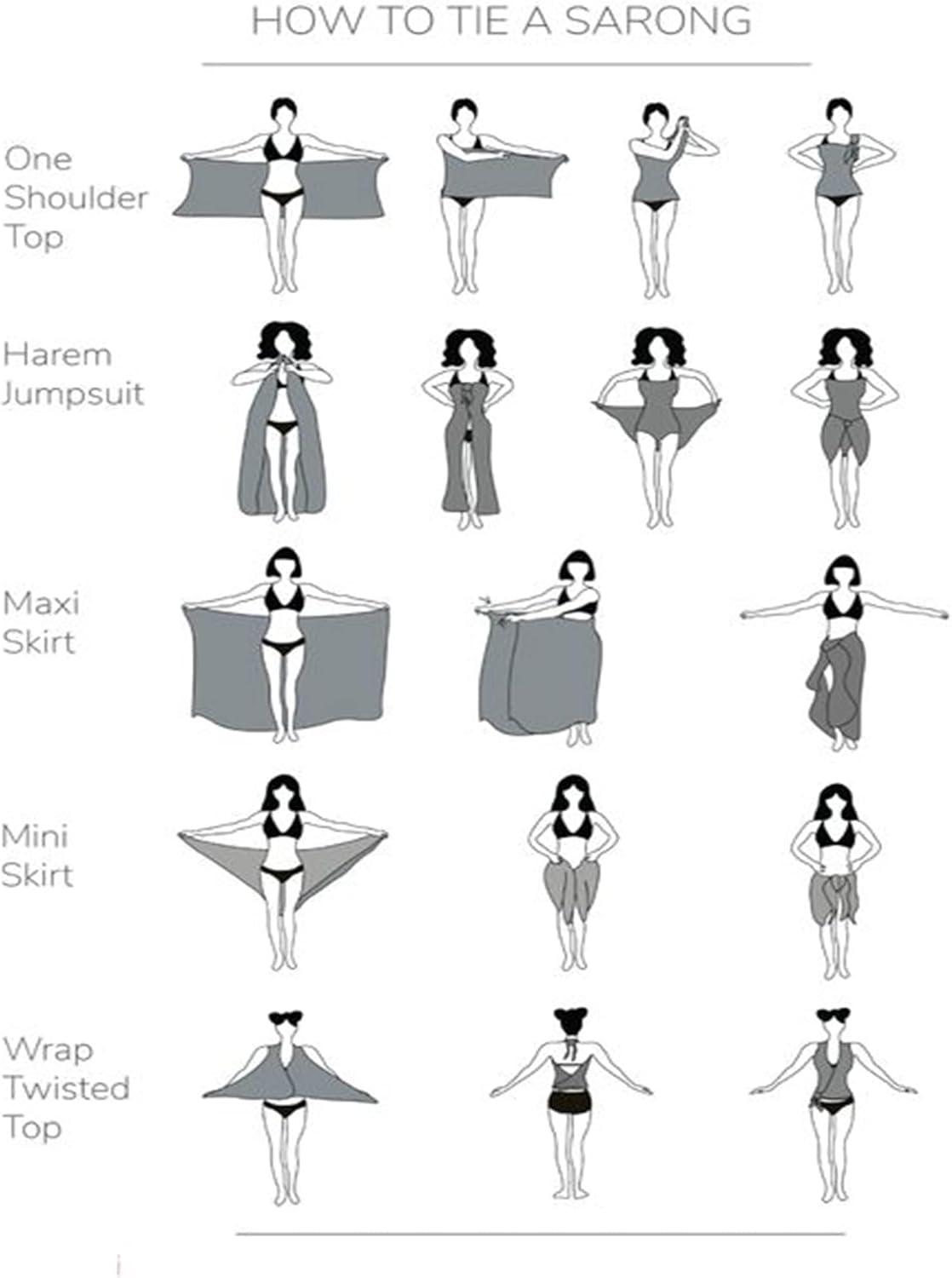 imageEkouaer Women Sarong Swimsuit Coverups Chiffon Long Bikini Wraps Sheer Beach Bathing Suit Cover UpSwiss Dotblack and White