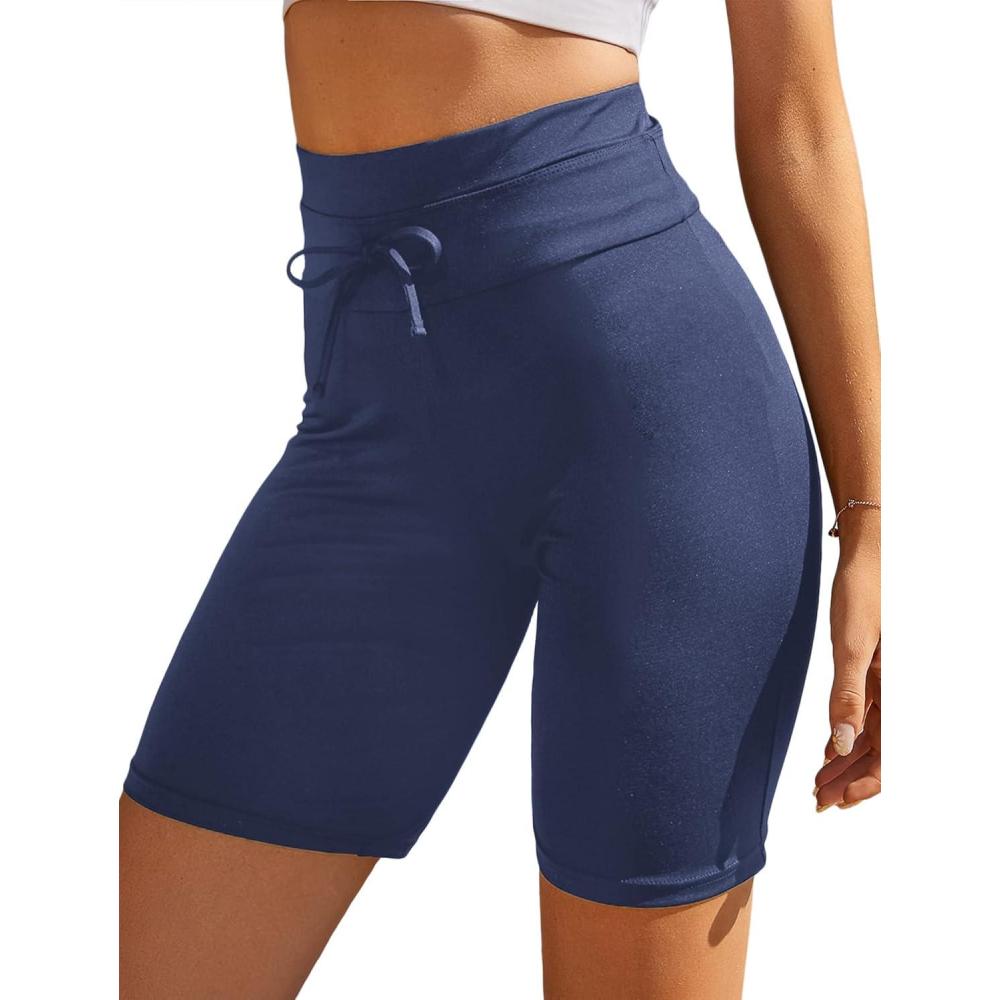 imageEkouaer Womens Board Shorts High Waist Swim Shorts Beach Surf Swimwear Shorts S4XLGray