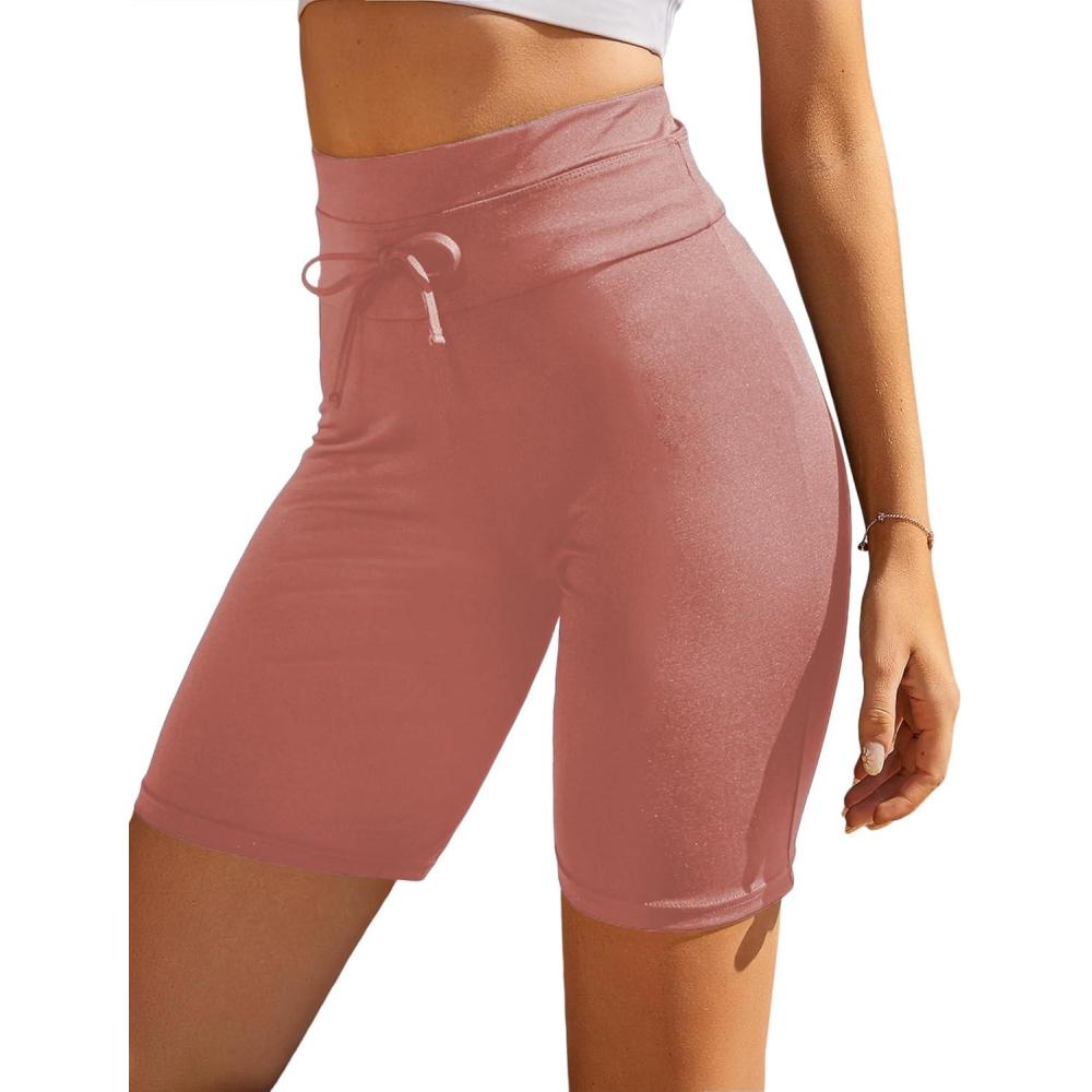 imageEkouaer Womens Board Shorts High Waist Swim Shorts Beach Surf Swimwear Shorts S4XLGray Red