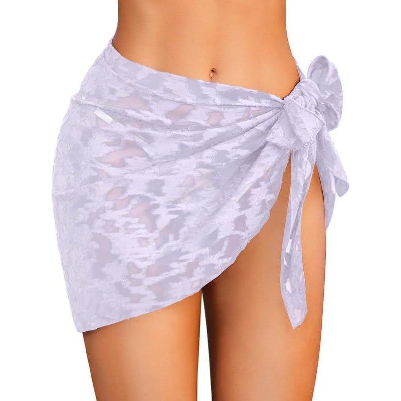 imageEkouaer Womens Short Sarongs Chiffon Cover Ups Sheer Bikini Wraps for Swimwear S3XLLacelilac