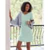 Ekouaer 2 Pack Nightgowns for Women Sleepshirt Short Sleeve Night Shirts Soft Sleep Dress Classic NightDress S-XXL(Black Coconut Tree+light Green)