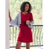 Ekouaer 2 Pack Nightgowns for Women Sleepshirt Short Sleeve Night Shirts Soft Sleep Dress Classic NightDress S-XXL(Black Star+wine Red)