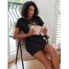 Ekouaer 2 Pack Nightgowns for Women Sleepshirt Short Sleeve Night Shirts Soft Sleep Dress Classic NightDress S-XXL(Black Teddy Bear)