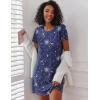 Ekouaer 2 Pack Nightgowns for Women Sleepshirt Short Sleeve Night Shirts Soft Sleep Dress Classic NightDress S-XXL(Blue Star+pink)