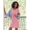 Ekouaer 2 Pack Nightgowns for Women Sleepshirt Short Sleeve Night Shirts Soft Sleep Dress Classic NightDress S-XXL(Floral+pink)