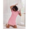 Ekouaer 2 Pack Nightgowns for Women Sleepshirt Short Sleeve Night Shirts Soft Sleep Dress Classic NightDress S-XXL(Floral+pink)