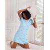 Ekouaer 2 Pack Nightgowns for Women Sleepshirt Short Sleeve Night Shirts Soft Sleep Dress Classic NightDress S-XXL(Flying+heart)