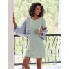 Ekouaer 2 Pack Nightgowns for Women Sleepshirt Short Sleeve Night Shirts Soft Sleep Dress Classic NightDress S-XXL(Green Floral+green)