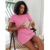 Ekouaer 2 Pack Nightgowns for Women Sleepshirt Short Sleeve Night Shirts Soft Sleep Dress Classic NightDress S-XXL(Light Yellow+rose Red)