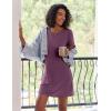 Ekouaer 2 Pack Nightgowns for Women Sleepshirt Short Sleeve Night Shirts Soft Sleep Dress Classic NightDress S-XXL(Mauve+blue)