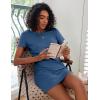 Ekouaer 2 Pack Nightgowns for Women Sleepshirt Short Sleeve Night Shirts Soft Sleep Dress Classic NightDress S-XXL(Mauve+blue)