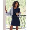 Ekouaer 2 Pack Nightgowns for Women Sleepshirt Short Sleeve Night Shirts Soft Sleep Dress Classic NightDress S-XXL(Navy Blue+dark Purple)
