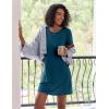 Ekouaer 2 Pack Nightgowns for Women Sleepshirt Short Sleeve Night Shirts Soft Sleep Dress Classic NightDress S-XXL(Orange Red+blue Green)