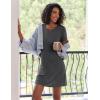 Ekouaer 2 Pack Nightgowns for Women Sleepshirt Short Sleeve Night Shirts Soft Sleep Dress Classic NightDress S-XXL(Pink+grey)