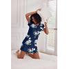 Ekouaer 2 Pack Nightgowns for Women Sleepshirt Short Sleeve Night Shirts Soft Sleep Dress Classic NightDress S-XXL(Purple Flower+navy Blue Flower)