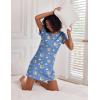 Ekouaer 2 Pack Nightgowns for Women Sleepshirt Short Sleeve Night Shirts Soft Sleep Dress Classic NightDress S-XXL(Purple Teddy Bear)