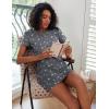Ekouaer 2 Pack Nightgowns for Women Sleepshirt Short Sleeve Night Shirts Soft Sleep Dress Classic NightDress S-XXL(Star+flower)