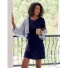 Ekouaer 2 Pack Nightgowns for Women Sleepshirt Short Sleeve Night Shirts Soft Sleep Dress Classic NightDress S-XXL(Tropical Leaf+navy Blue)