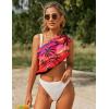 Ekouaer 2 Pieces Women Beach Sarongs Sheer Cover Ups Chiffon Bikini Wrap Skirt for Swimwear S-XXL(Black/Red Background Black Coconut Tree)