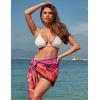 Ekouaer 2 Pieces Women Beach Sarongs Sheer Cover Ups Chiffon Bikini Wrap Skirt for Swimwear S-XXL(Black/Red Background Black Coconut Tree)