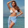 Ekouaer 2 Pieces Women Beach Sarongs Sheer Cover Ups Chiffon Bikini Wrap Skirt for Swimwear S-XXL(Black/Sky Blue)
