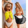 Ekouaer 2 Pieces Women Beach Sarongs Sheer Cover Ups Chiffon Bikini Wrap Skirt for Swimwear S-XXL(Black/Yellow)