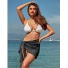 Ekouaer 2 Pieces Women Beach Sarongs Sheer Cover Ups Chiffon Bikini Wrap Skirt for Swimwear S-XXL(White/Grey)