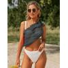 Ekouaer 2 Pieces Women Beach Sarongs Sheer Cover Ups Chiffon Bikini Wrap Skirt for Swimwear S-XXL(White/Grey)