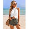 Ekouaer 2 Pieces Women Beach Sarongs Sheer Cover Ups Chiffon Bikini Wrap Skirt for Swimwear S-XXL(White/Khaki)