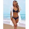 Ekouaer Bathing Suit Cover Up Chiffon Swim Suit Coverup Tie Front Sheer Beach Kimono Coverups Swimwear Cardigans(A02-white)