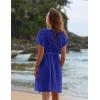 Ekouaer Bathing Suit Cover Up Chiffon Swim Suit Coverup Tie Front Sheer Beach Kimono Coverups Swimwear Cardigans(A05-cobalt Blue)