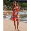 Ekouaer Bathing Suit Cover Up Chiffon Swim Suit Coverup Tie Front Sheer Beach Kimono Coverups Swimwear Cardigans(Print3)