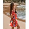 Ekouaer Bathing Suit Cover Up Chiffon Swim Suit Coverup Tie Front Sheer Beach Kimono Coverups Swimwear Cardigans(Print3)