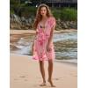 Ekouaer Bathing Suit Cover Up Chiffon Swim Suit Coverup Tie Front Sheer Beach Kimono Coverups Swimwear Cardigans(Print4)