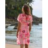 Ekouaer Bathing Suit Cover Up Chiffon Swim Suit Coverup Tie Front Sheer Beach Kimono Coverups Swimwear Cardigans(Print4)