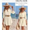 Ekouaer Beach Cover Ups for Women Bikini Swimsuit Coverup Beach Dress Shirt(Beige)