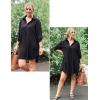 Ekouaer Beach Cover Ups for Women Bikini Swimsuit Coverup Beach Dress Shirt(Black)