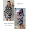 Ekouaer Beach Cover Ups for Women Bikini Swimsuit Coverup Beach Dress Shirt(Black Geometry)
