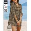 Ekouaer Beach Cover Ups for Women Bikini Swimsuit Coverup Beach Dress Shirt(Black Leopard)