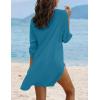 Ekouaer Beach Cover Ups for Women Bikini Swimsuit Coverup Beach Dress Shirt(Blue)