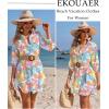 Ekouaer Beach Cover Ups for Women Bikini Swimsuit Coverup Beach Dress Shirt(Colorful Leaf)