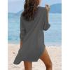 Ekouaer Beach Cover Ups for Women Bikini Swimsuit Coverup Beach Dress Shirt(Dark Grey)