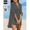 Ekouaer Beach Cover Ups for Women Bikini Swimsuit Coverup Beach Dress Shirt(Dark Grey)