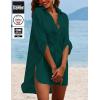 Ekouaer Beach Cover Ups for Women Bikini Swimsuit Coverup Beach Dress Shirt(Deep Green)