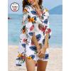 Ekouaer Beach Cover Ups for Women Bikini Swimsuit Coverup Beach Dress Shirt(Dh681-tropical Print)