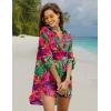 Ekouaer Beach Cover Ups for Women Bikini Swimsuit Coverup Beach Dress Shirt(Dh690-tropical Print)