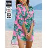 Ekouaer Beach Cover Ups for Women Bikini Swimsuit Coverup Beach Dress Shirt(Green Tree)