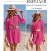 Ekouaer Beach Cover Ups for Women Bikini Swimsuit Coverup Beach Dress Shirt(Hot Pink)