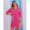 Ekouaer Beach Cover Ups for Women Bikini Swimsuit Coverup Beach Dress Shirt(Hot Pink)