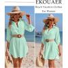 Ekouaer Beach Cover Ups for Women Bikini Swimsuit Coverup Beach Dress Shirt(Light Green)